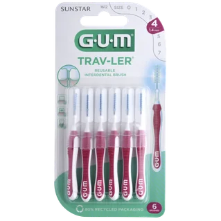 Gum Trav-Ler 1612 Scovolino Interdentale 1.4 mm 6 Pezzi Igiene Orale