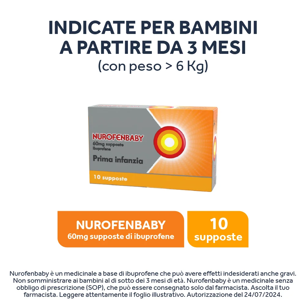 Nurofen Baby Prima Infanzia 60 mg Ibuprofene 10 Supposte Ibuprofene