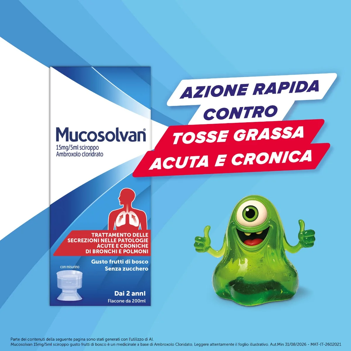 Mucosolvan Sciroppo Gusto Frutti di Bosco 15 mg/5 ml 200 ml Ambroxolo