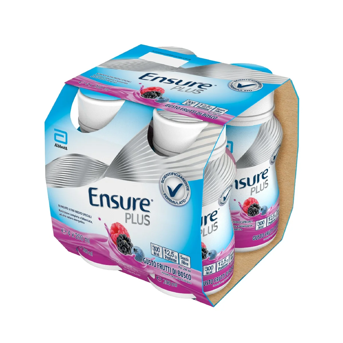 Abbott Ensure Plus Frutti di Bosco 4x200ml Integratore Ipercalorico