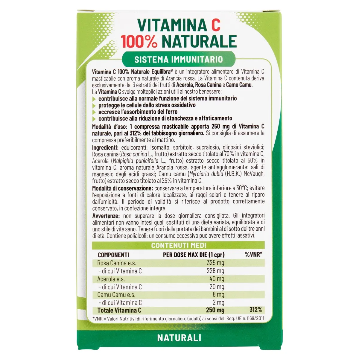 Equilibra Vitamina C 30 Compresse 100% naturale