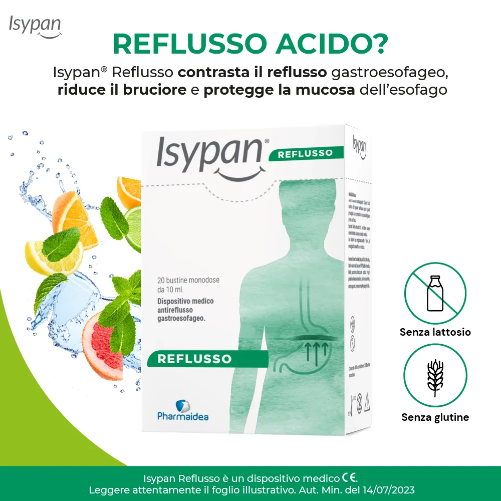 Isypan Reflusso 20 Bustine da 10 ml Anti reflusso gastroesofageo