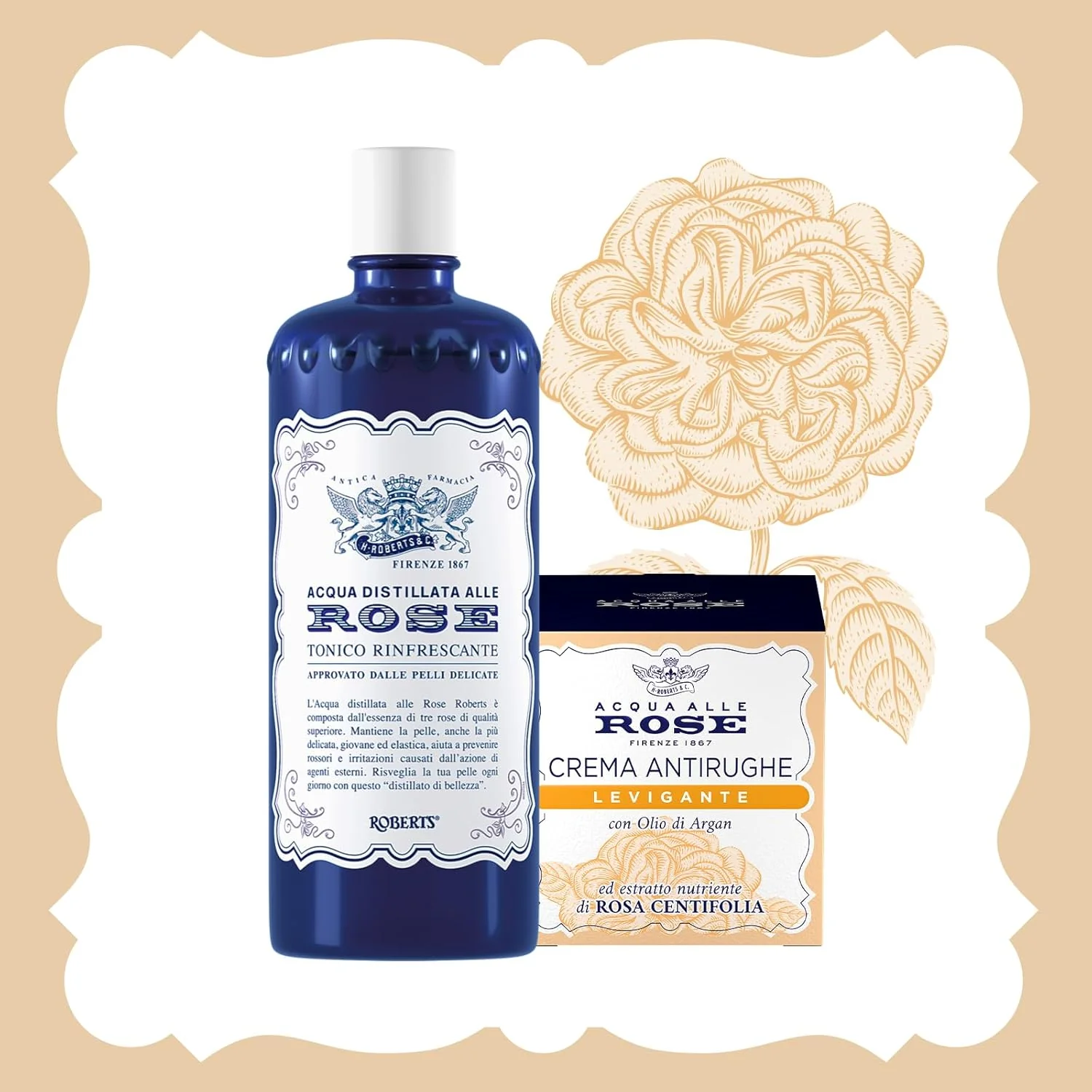 Acqua Alle Rose Crema Viso Antirughe Levigante 50 Ml