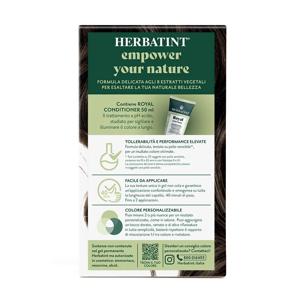 Herbatint Gel Colorante Permanente 4N Castano 170 Ml Colore Intenso e Duraturo