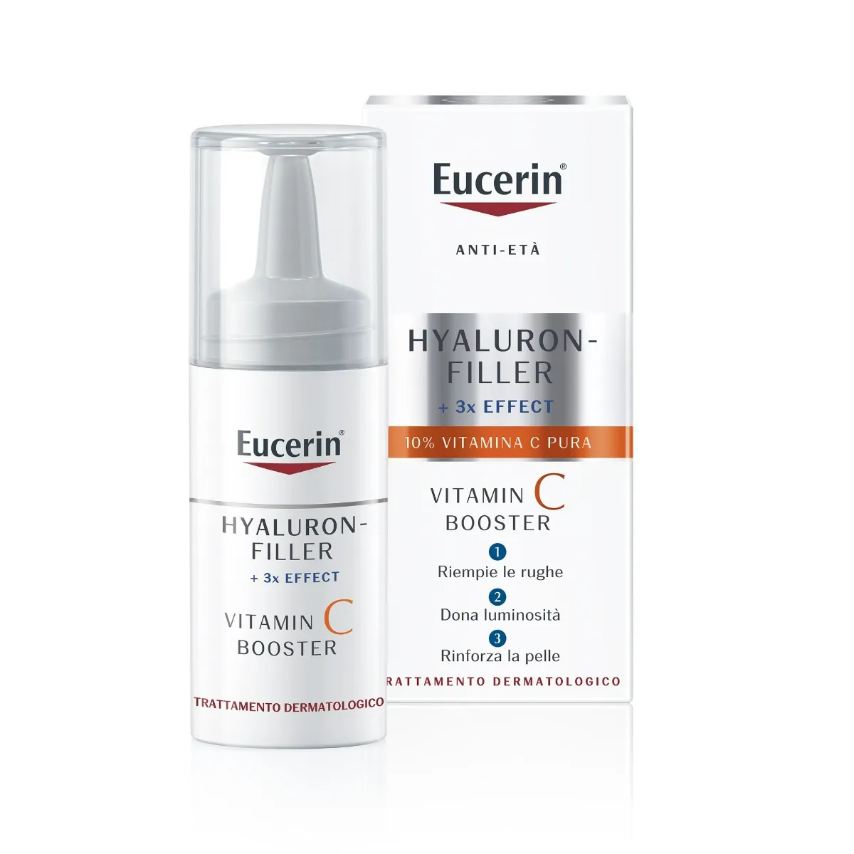 Eucerin Hyaluron-Filler Vitamin C Booster Antietà  3x8 ml Per Tutti i Tipi di Pelle