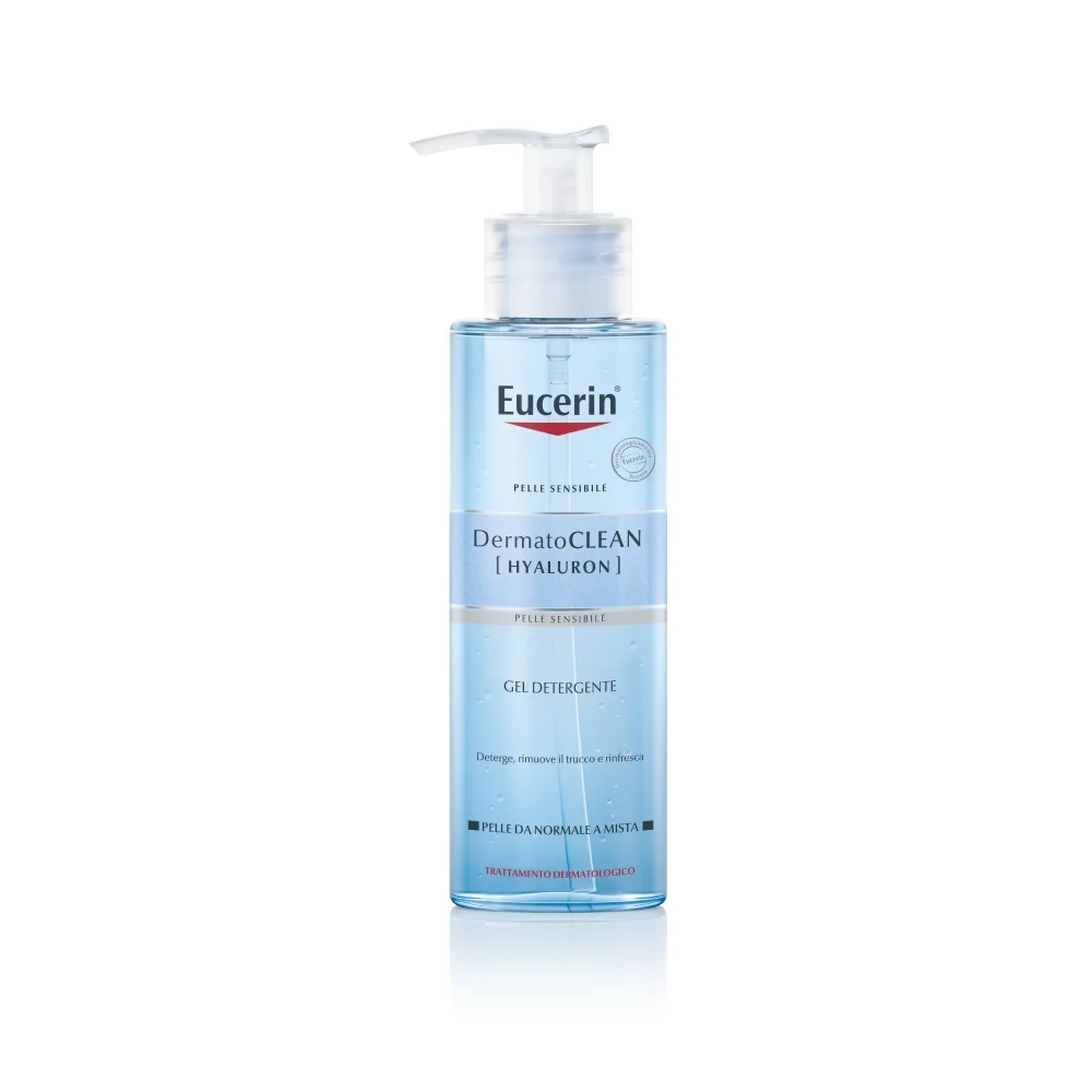 Eucerin DermatoClean Hyaluron Gel Detergente Viso 200 ml Pelle Sensibile