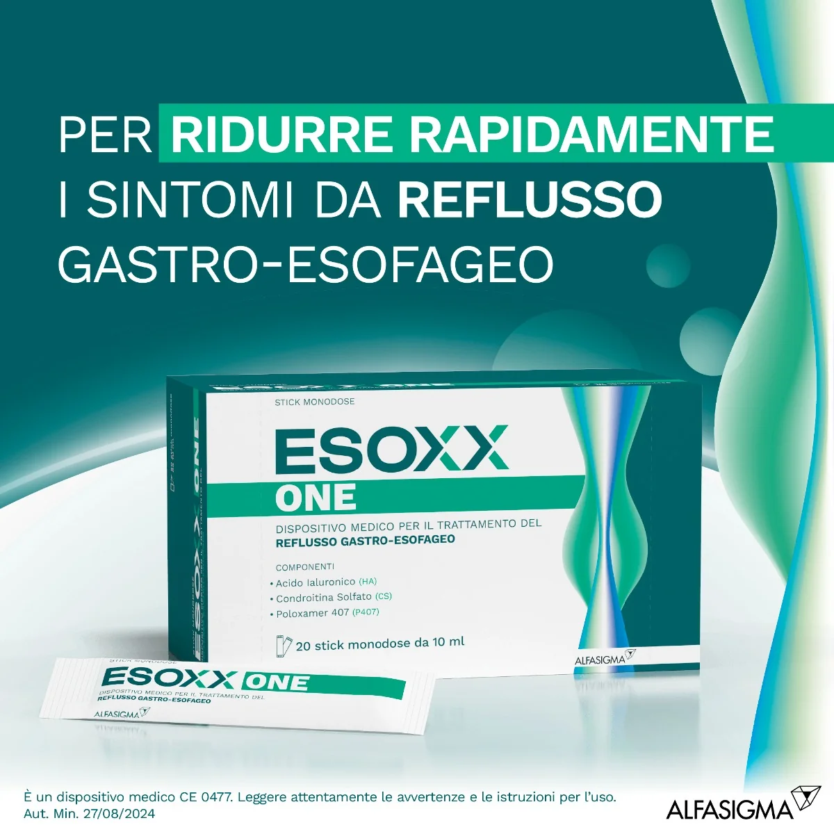 Esoxx One 20 Bustine Stick Orosolubili Anti-reflusso