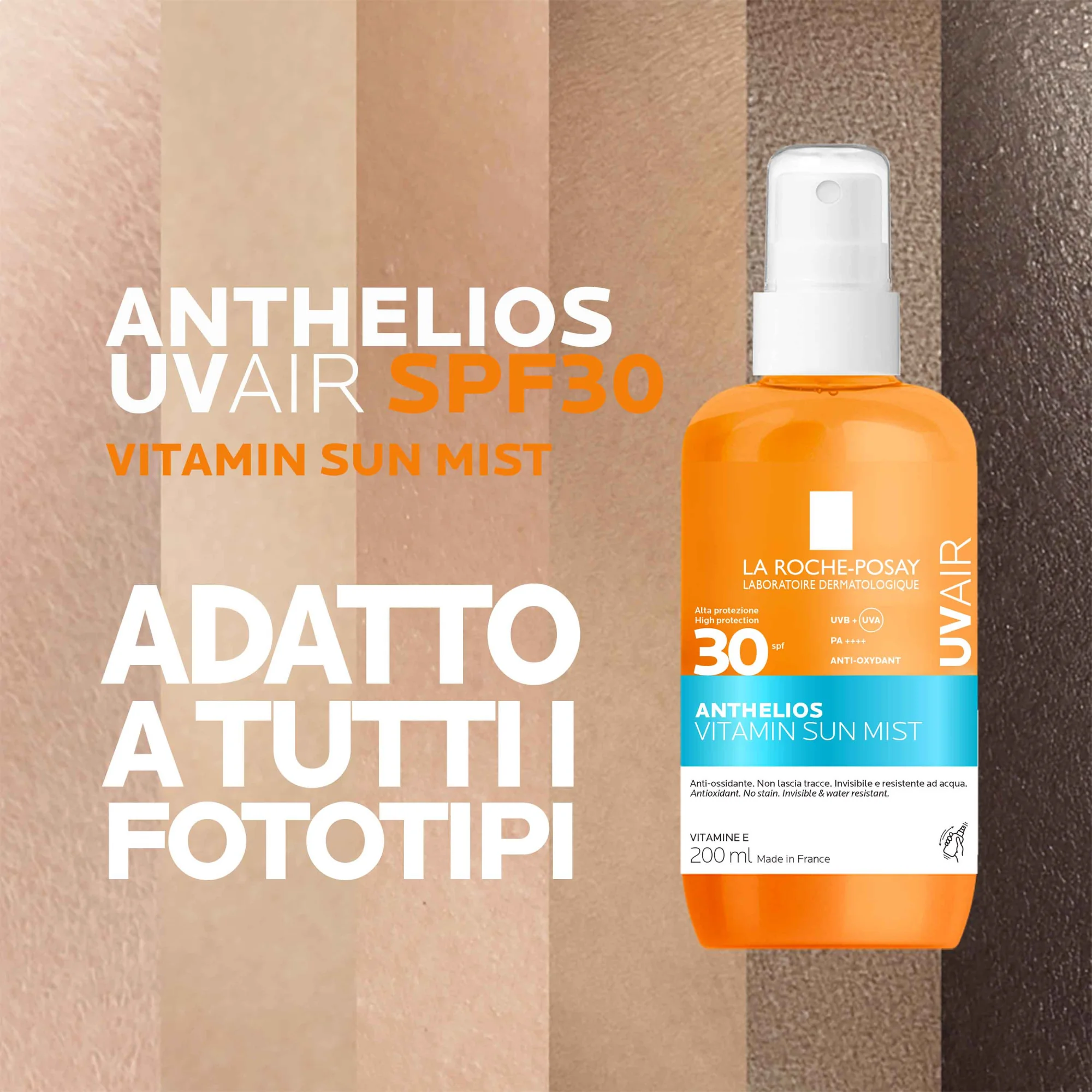 La Roche-Posay Anthelios UVAir Vitamin Sun Mist SPF30+ 200 ml Spray solare viso e corpo