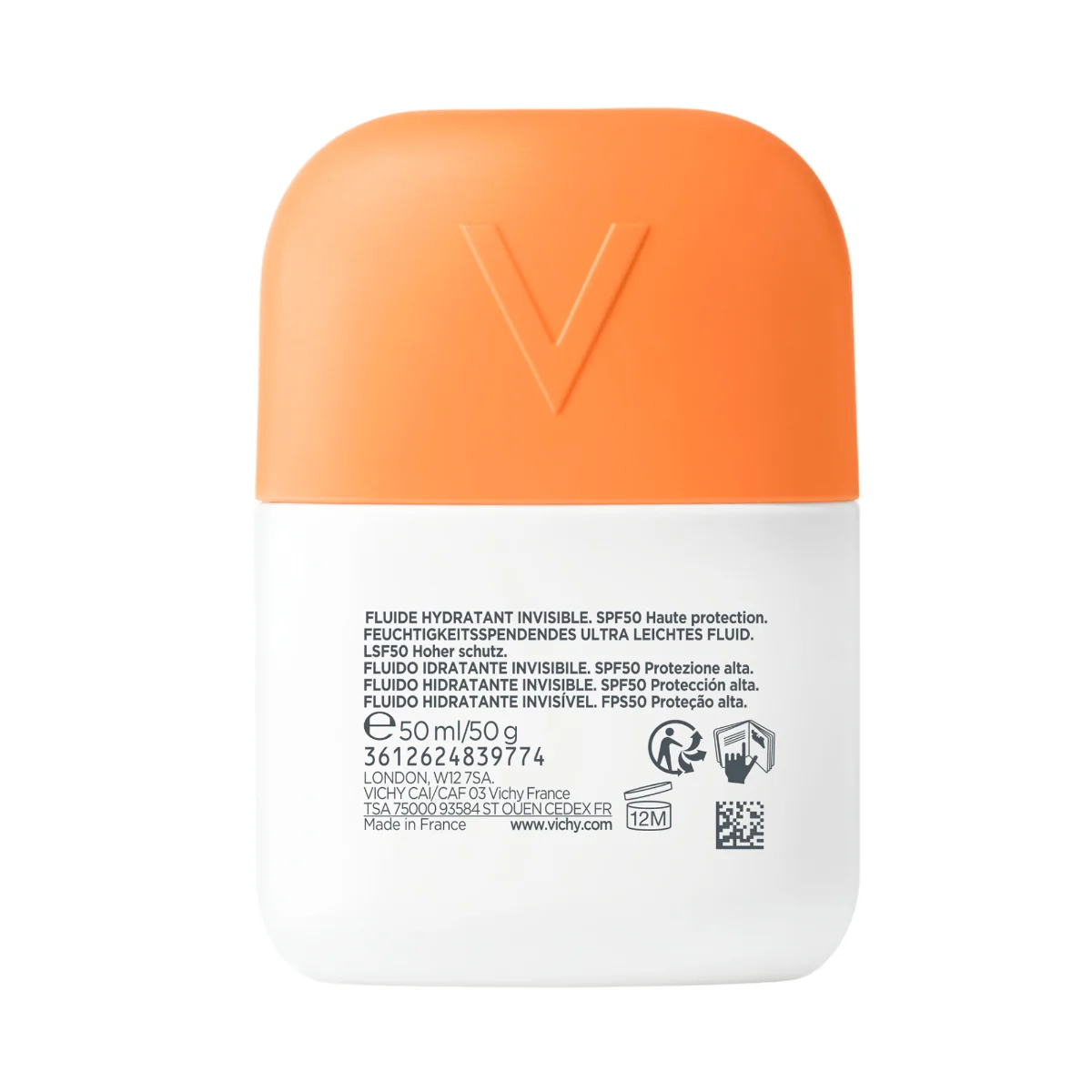 Vichy Capital Soleil UV Aqua Fluido Idratante Invisibile SPF50 50 ml Protezione viso quotidiana