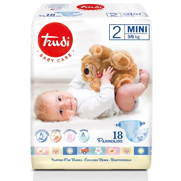 Trudi Baby Care Pannolini Bambini Taglia Mini 3/6 kg 18 Pezzi