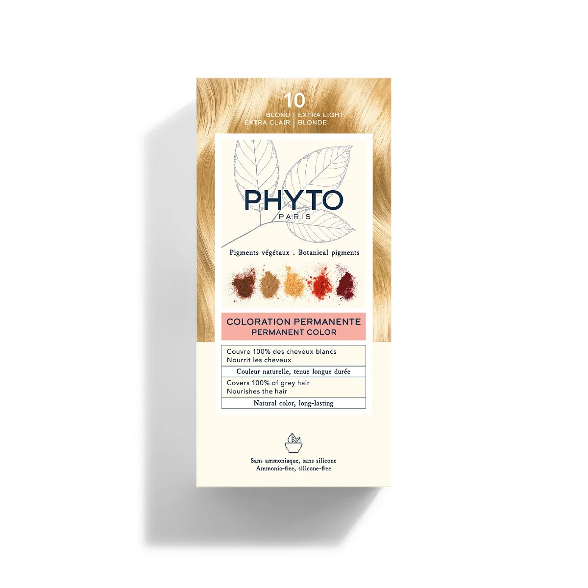 Phyto Phytocolor 10 Biondo Chiarissimo Extra Colorazione Permanente senza Ammoniaca 100% Copertura Capelli Bianchi