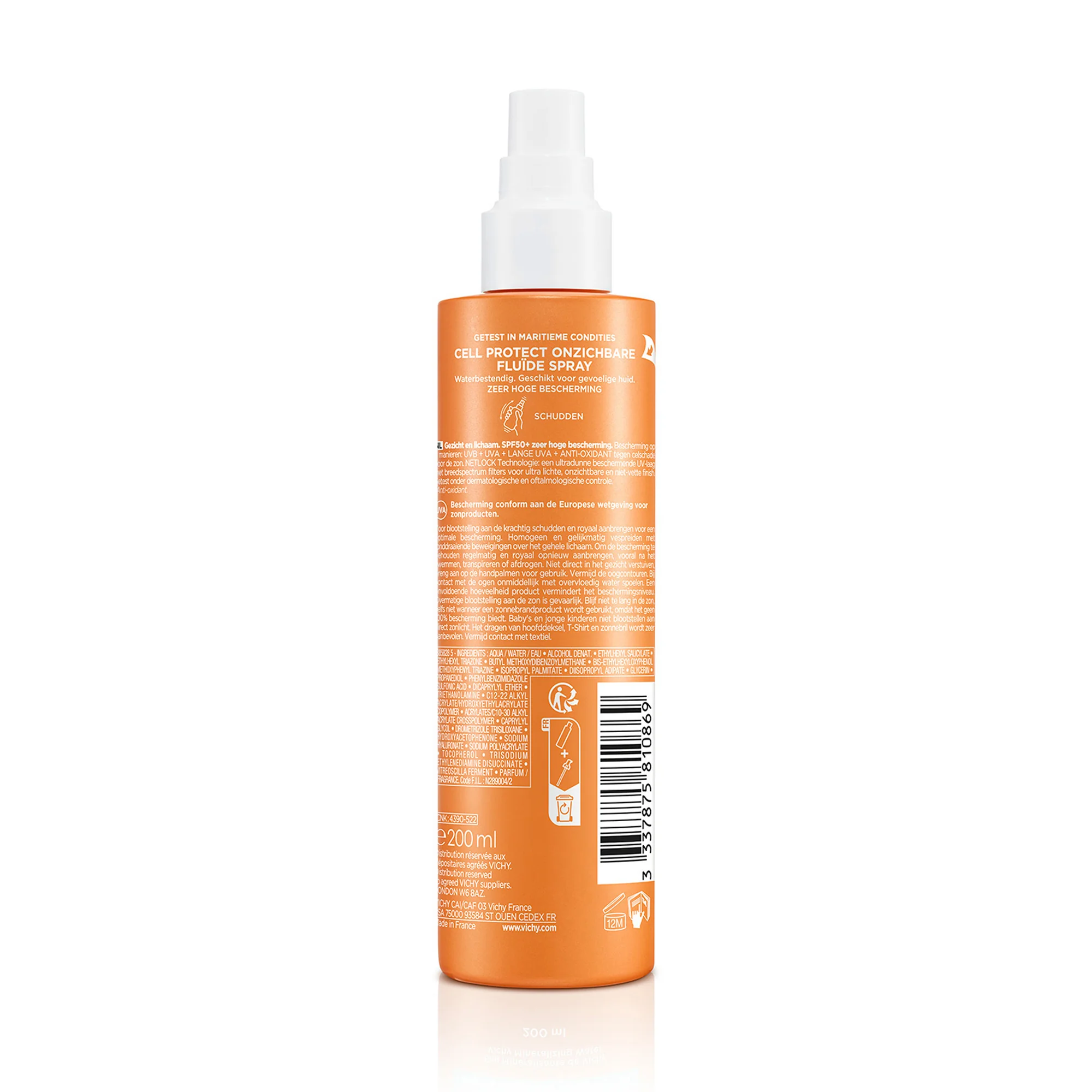 Vichy Capital Soleil Cell Protect SPF50+, 200 Ml Protezione solare ultra leggera