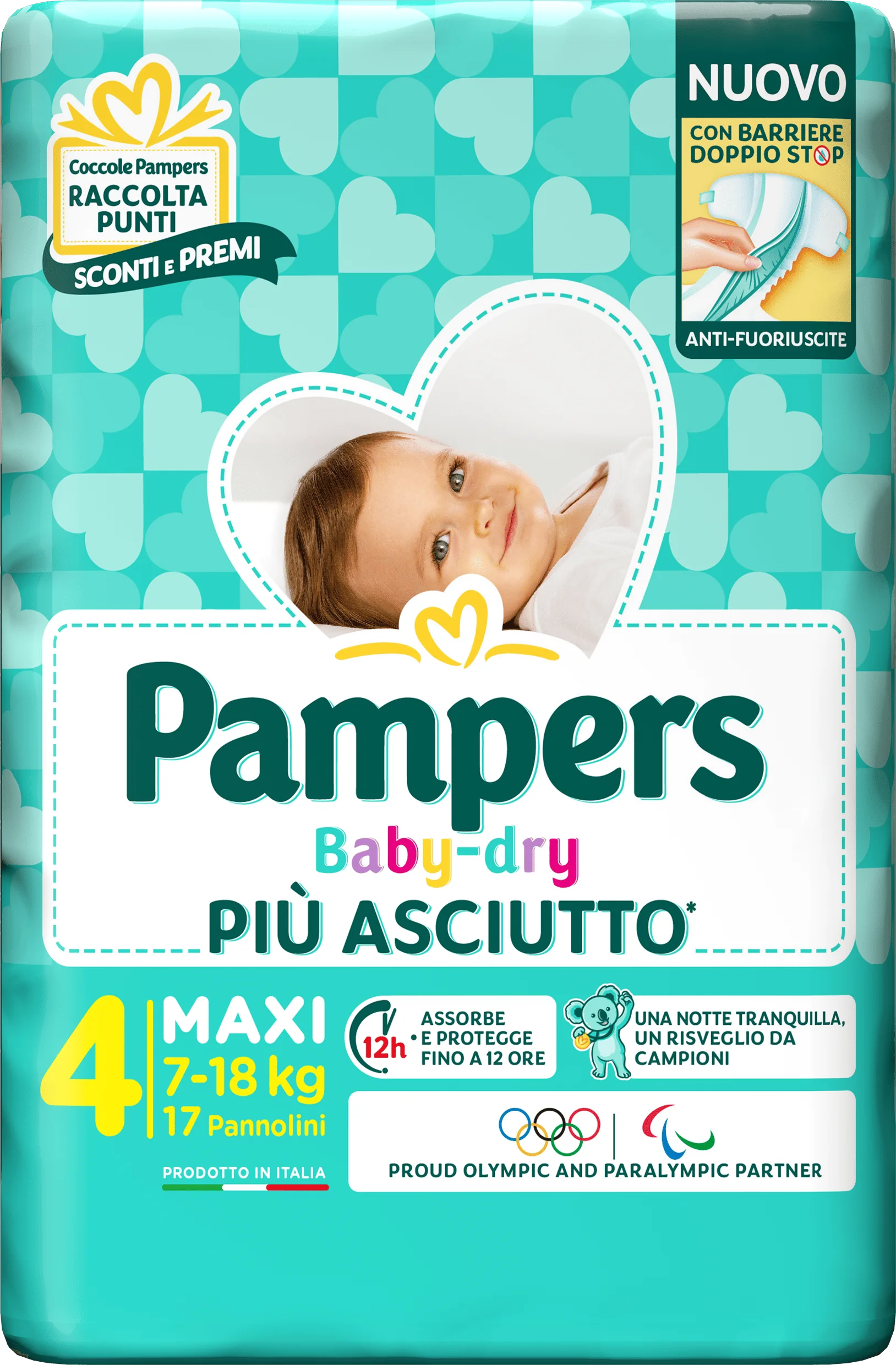 Pampers Baby Dry Pannolino Downcount Maxi 17 Pezzi Taglia 4 (7-18 kg)