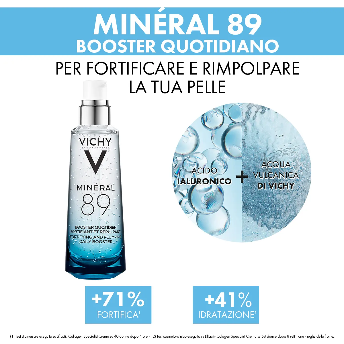 Vichy Cofanetto Mineral 89 Minéral 89 Booster Siero 50ml + Minéral 89 Crema 15ml