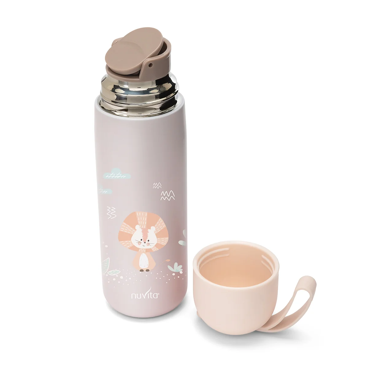 Borraccia Termica Con Manico In Silicone Rosa 400 ml