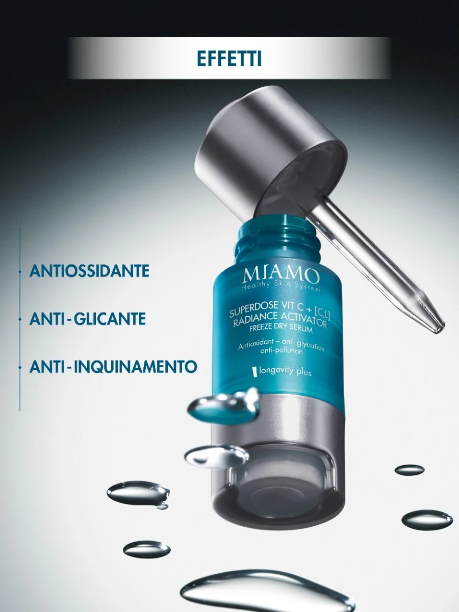 Miamo Longevity Plus Superdose Vitc C,L Radiance Activator Freeze Dry Serum 3 Pezzi Da 5 Ml