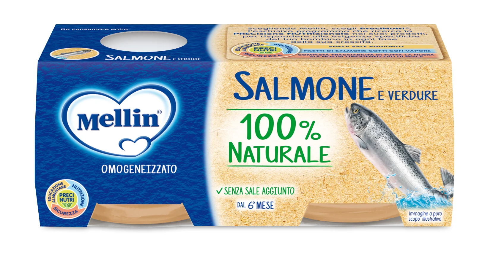 Mellin Omogeneizzato 2 X 80 G Salmone