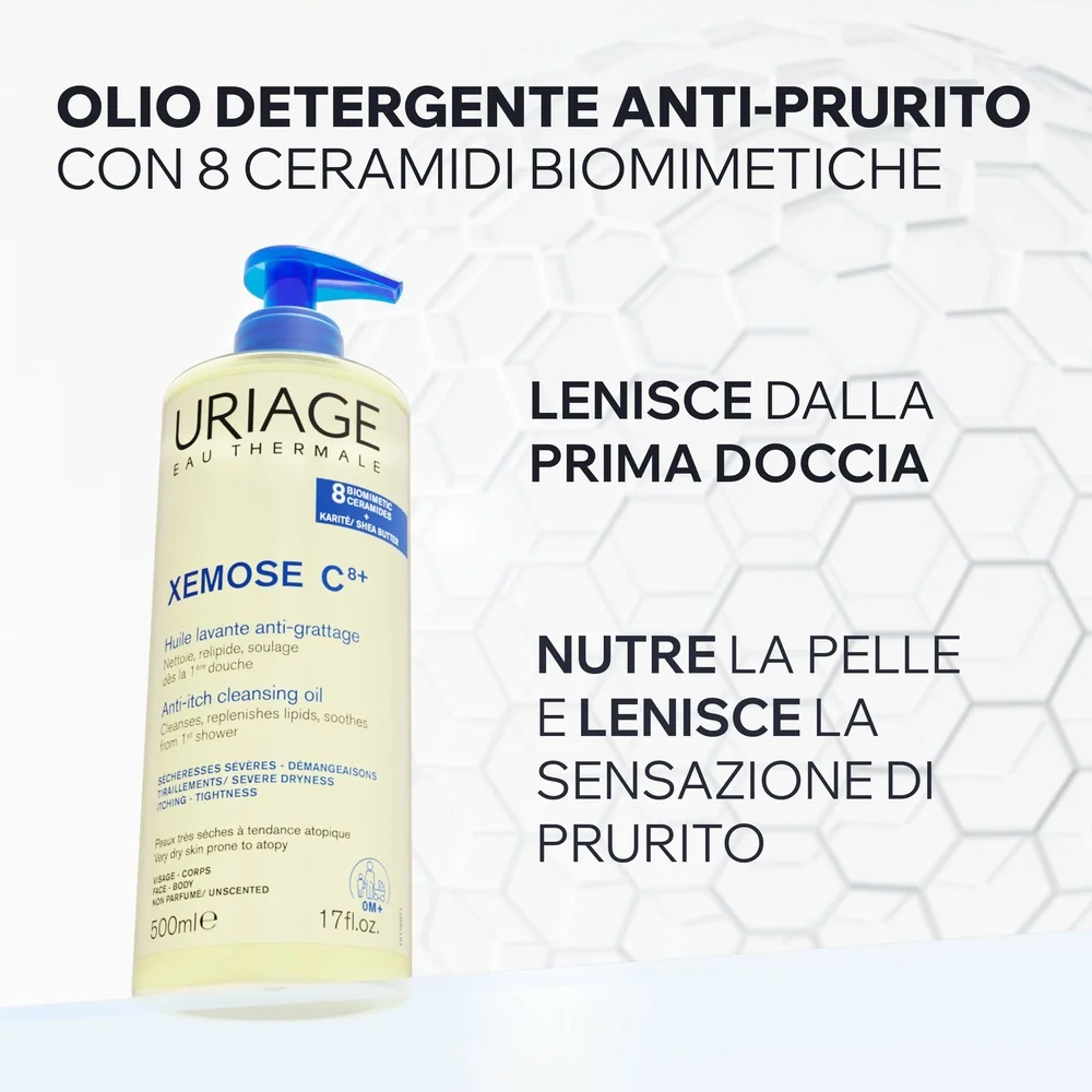 Uriage Xèmose Olio Lavante Lenitivo Doccia e Bagno 500 ml Pelle Molto Secca