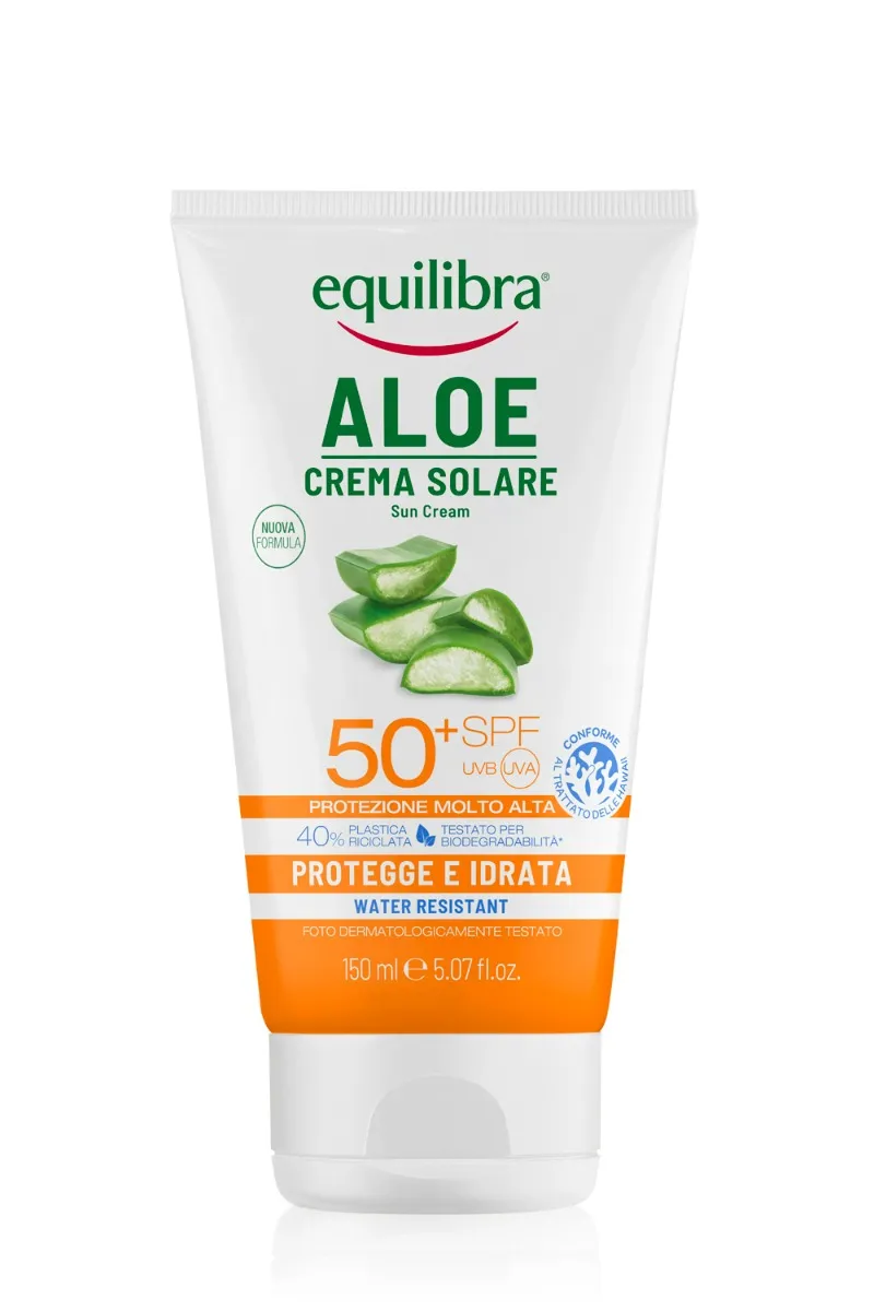 Equilibra Crema Solare Aloe Spf 50 + 150 ml Protezione Solare Alta