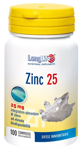 LONGLIFE ZINC 25MG 100 COMPRESSE