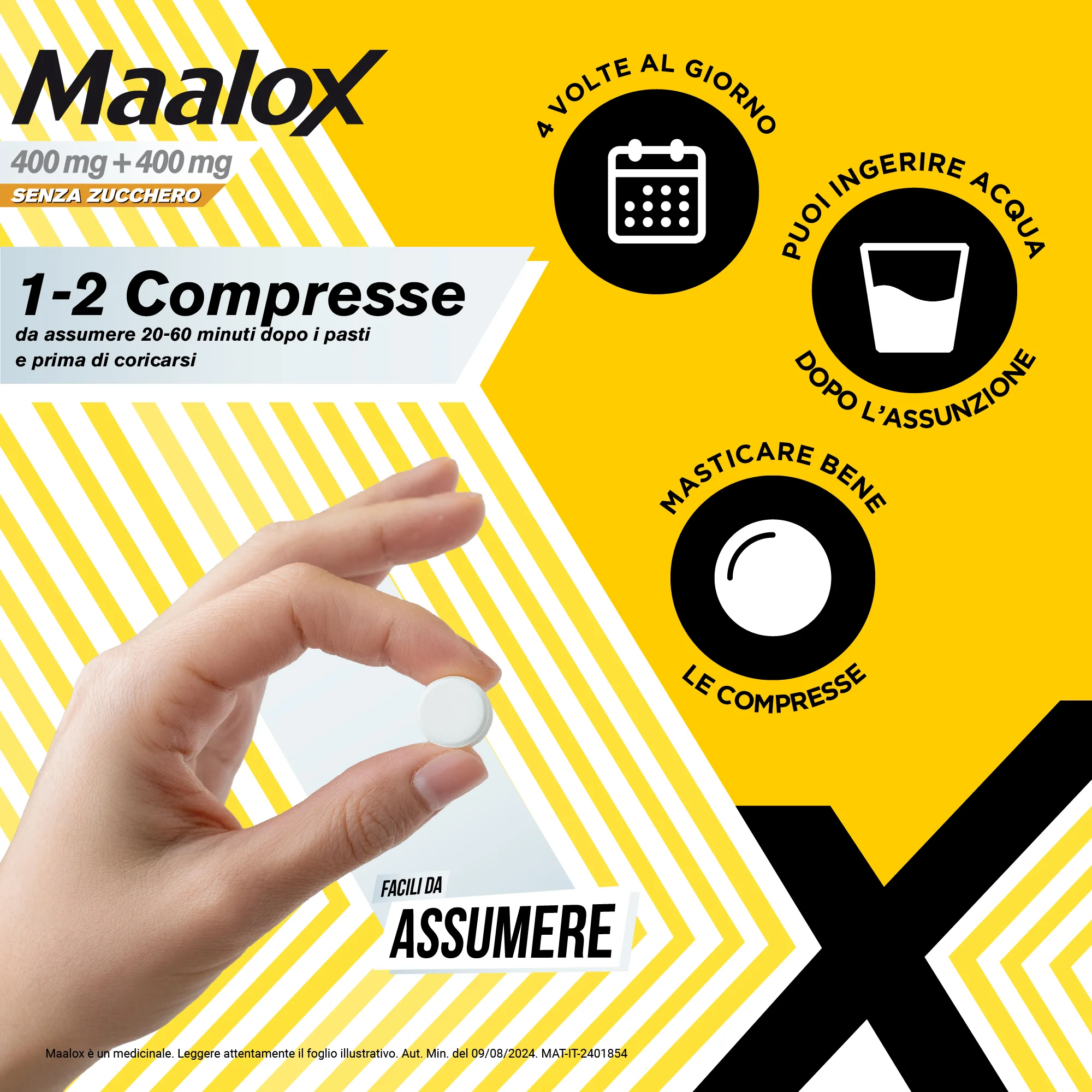 Maalox Senza Zucchero Aroma Limone 30 Compresse Masticabili Antiacido