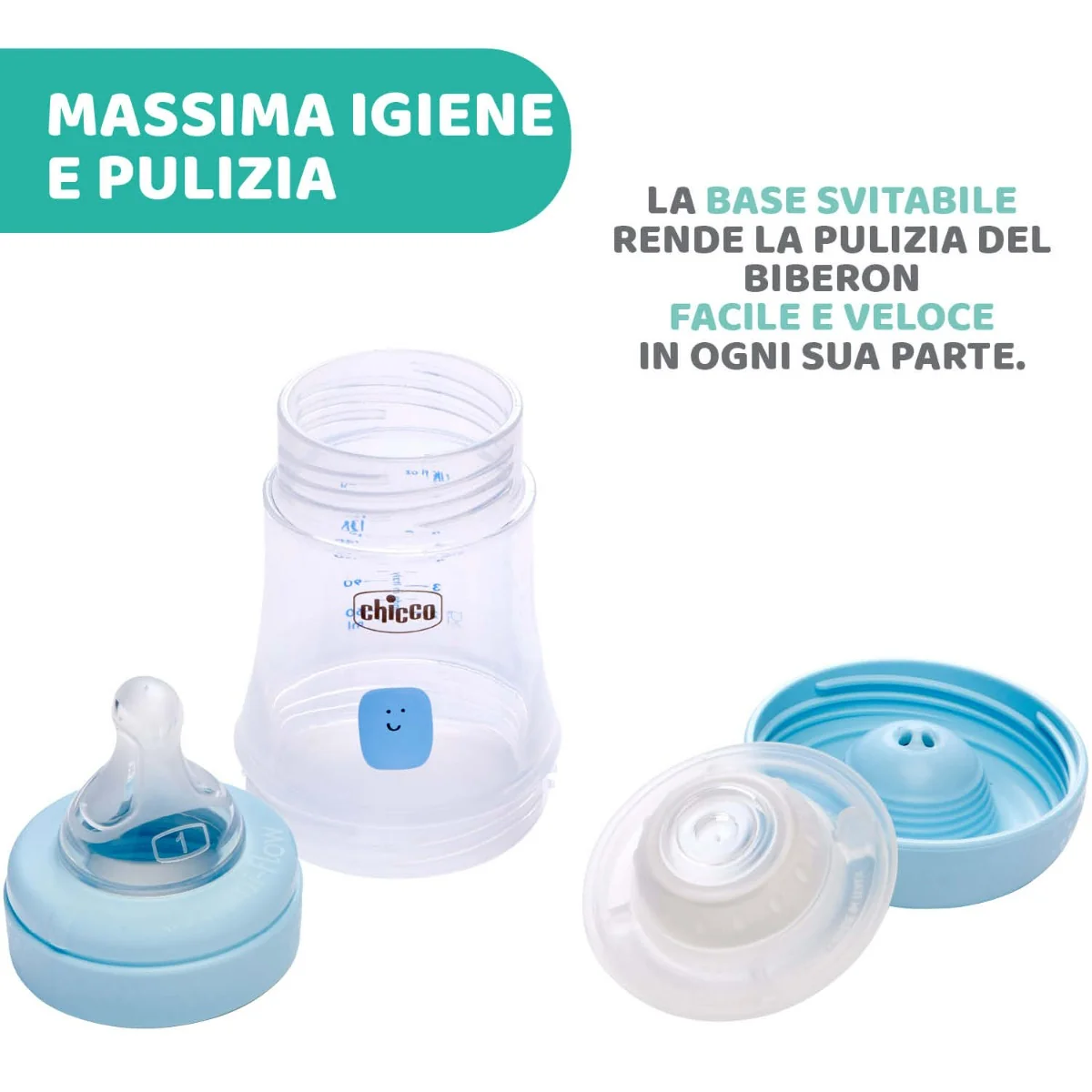 Chicco Biberon Perfect5 Azz 150Ml Sil 1Foro 