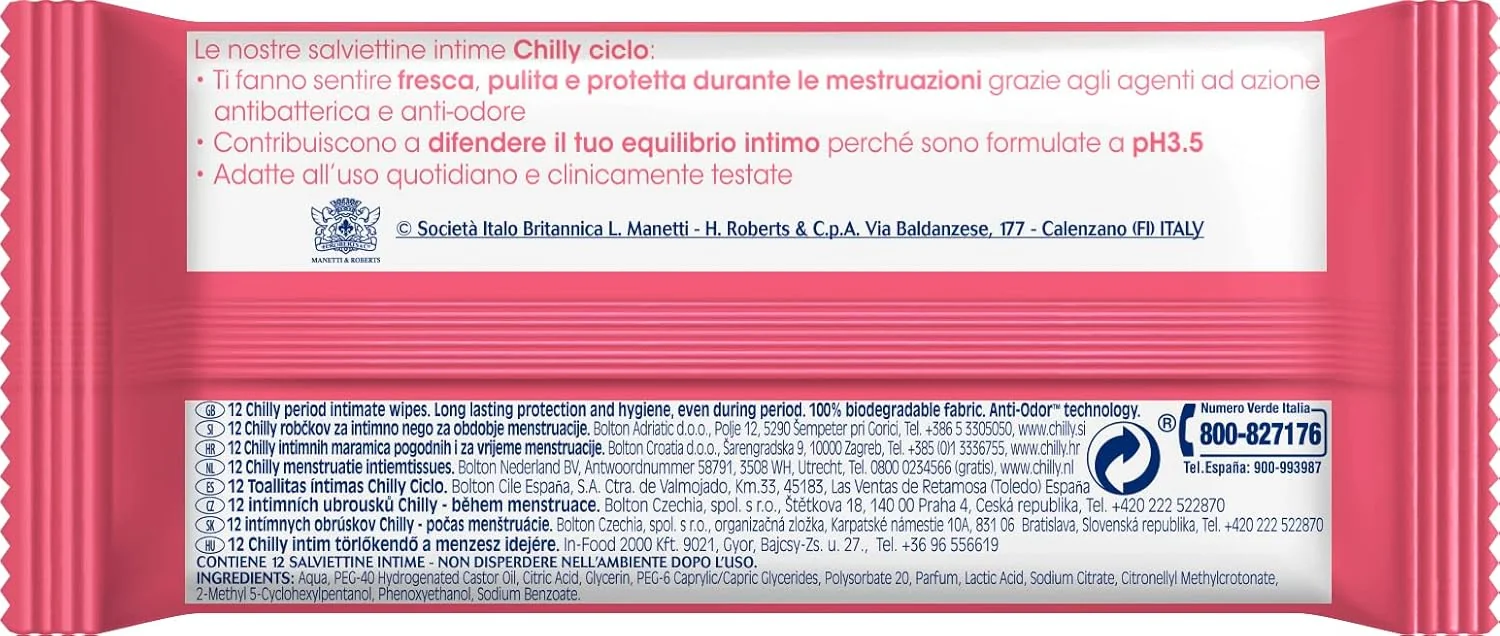 Chilly Salvietta Intima Ciclo