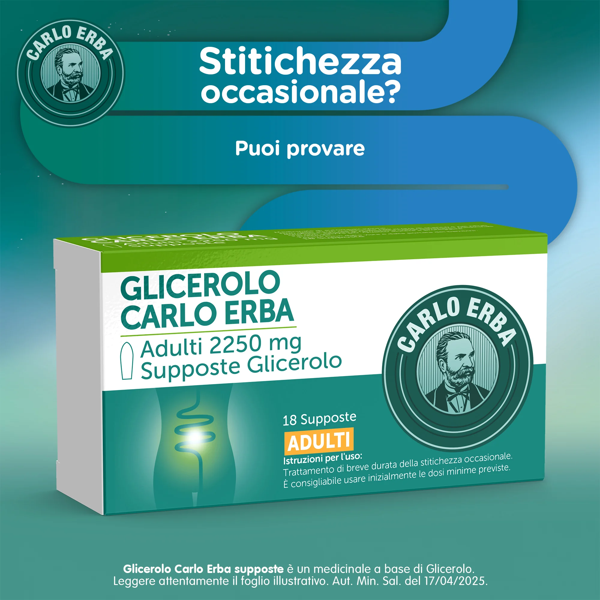 Carlo Erba Glicerolo Adulti 18 Supposte Stitichezza Occasionale