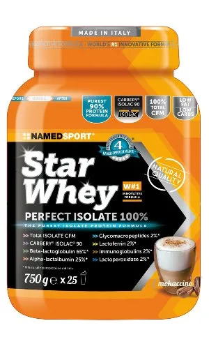 Named Sport Star Whey Isolate Mokaccino Cream Integratore di Proteine Isolate del Siero del Latte 750 g
