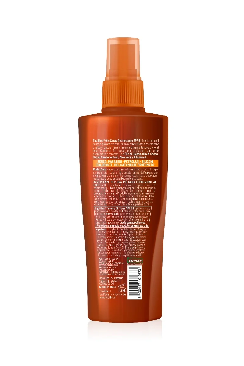Equilibra Olio Spray Abbronzante SPF 6 150 ml Protegge e Idrata