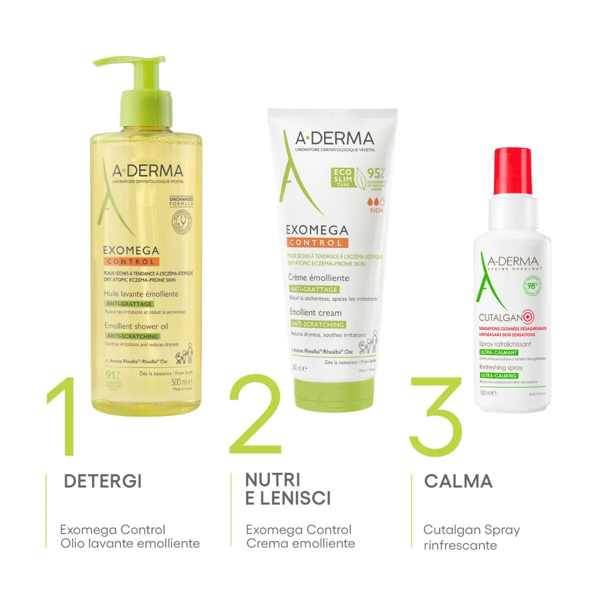 A-Derma Exomega control Special Pack 1+1 Olio lavante emolliente 500ml + Eco ricarica 500 ml IN OMAGGIO