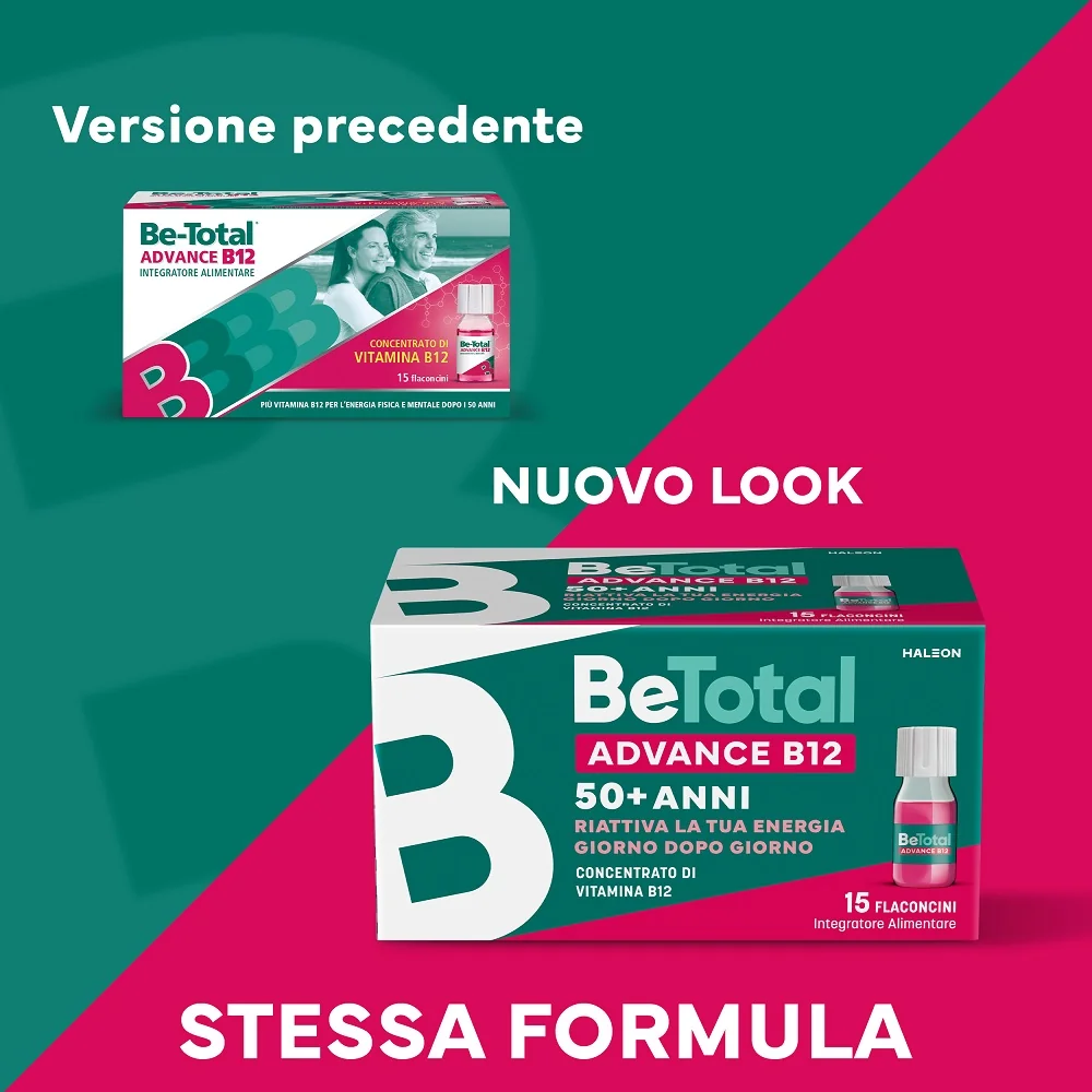 Be-Total Advance B12 15 Flaconcini Integratore Alimentare Vitamina B12 Vitamina B Zinco