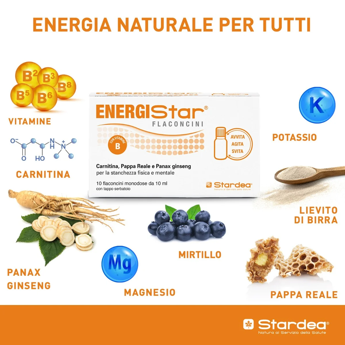 Energistar 10 Fiale Monodose Per Stanchezza e Affaticamento