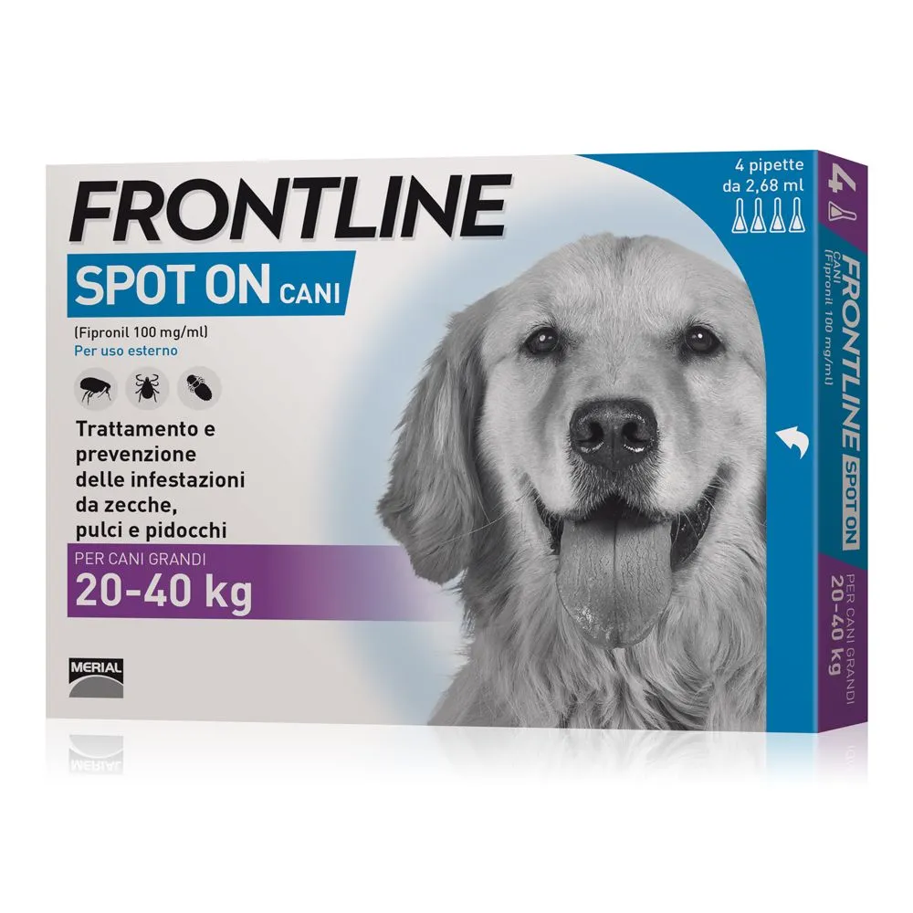 Frontline Cane Spot-On 4Pip. 2,68Ml Da 20Kg A 40Kg 