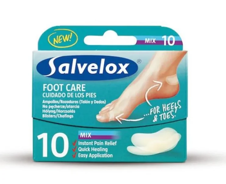 Salvelox Foot Care Blister Mix Cerotti Assortiti Talloni e Dita 10 Pezzi Medicazione