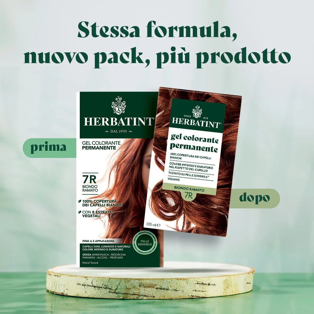 Herbatint Gel Colorante Permanente 7R Biondo Ramato 170 Ml Colore Intenso e Duraturo