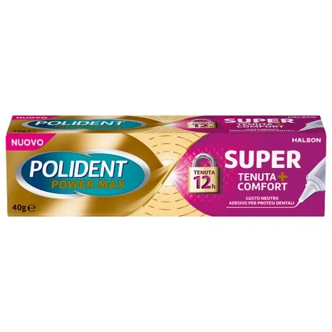 Polident Super Tenuta + Comfort 40 g Crema Adesiva per Protesi Dentale