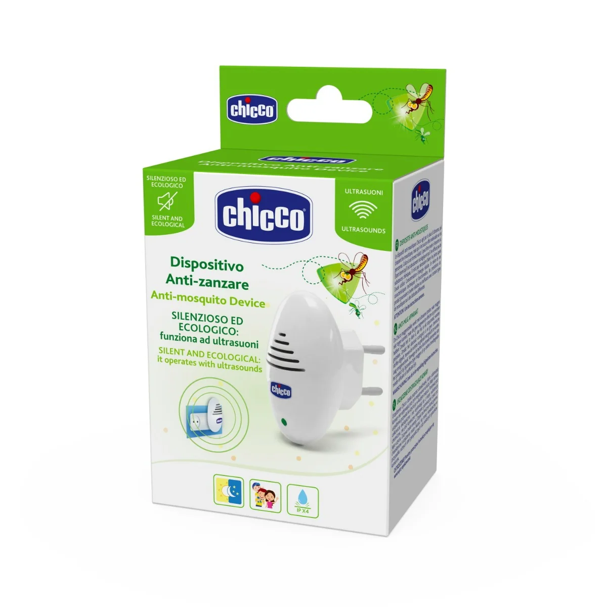 Chicco Anti Zanzare Spina Ultrasuoni 1 Pezzo Silenzioso ed Ecologico
