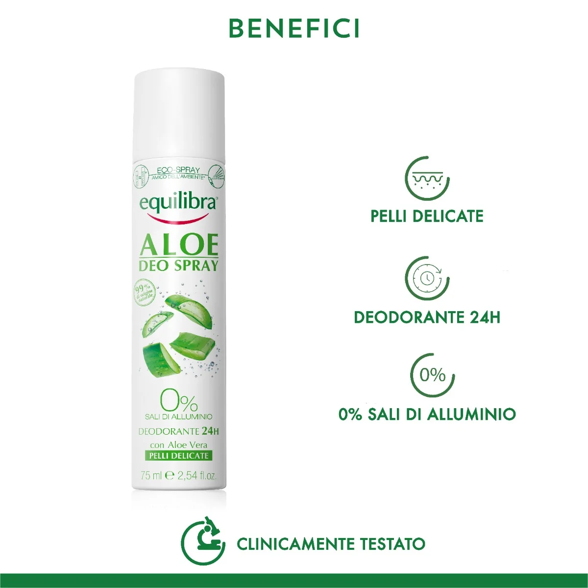 Equilibra Aloe Deo Spray 75Ml con Estratti Vegetali