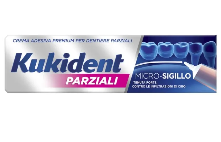 Kukident Parziali Con Micro-Sigillo Crema Adesiva per Protesi Dentarie Parziali 40 g