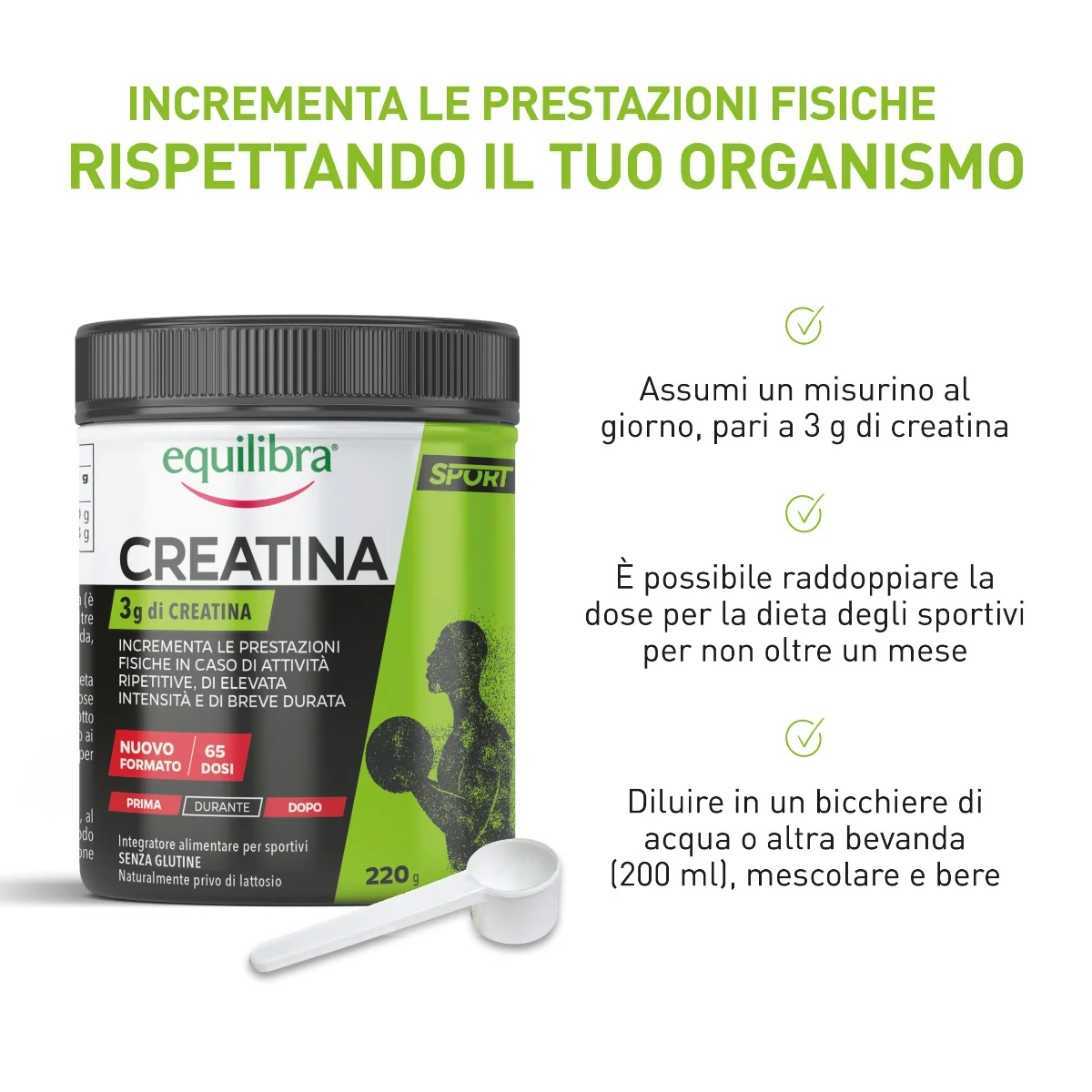 Equilibra Creatina 220 G Integratore Sportivo