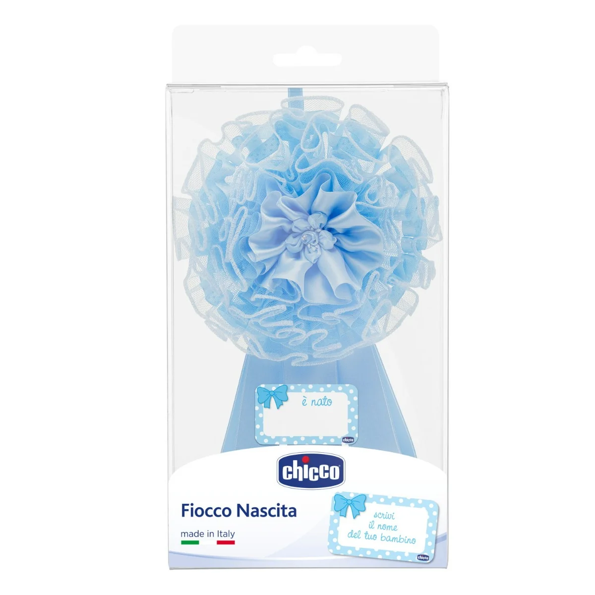 Chicco Fiocco Nascita Azzurro in Raso e Tulle