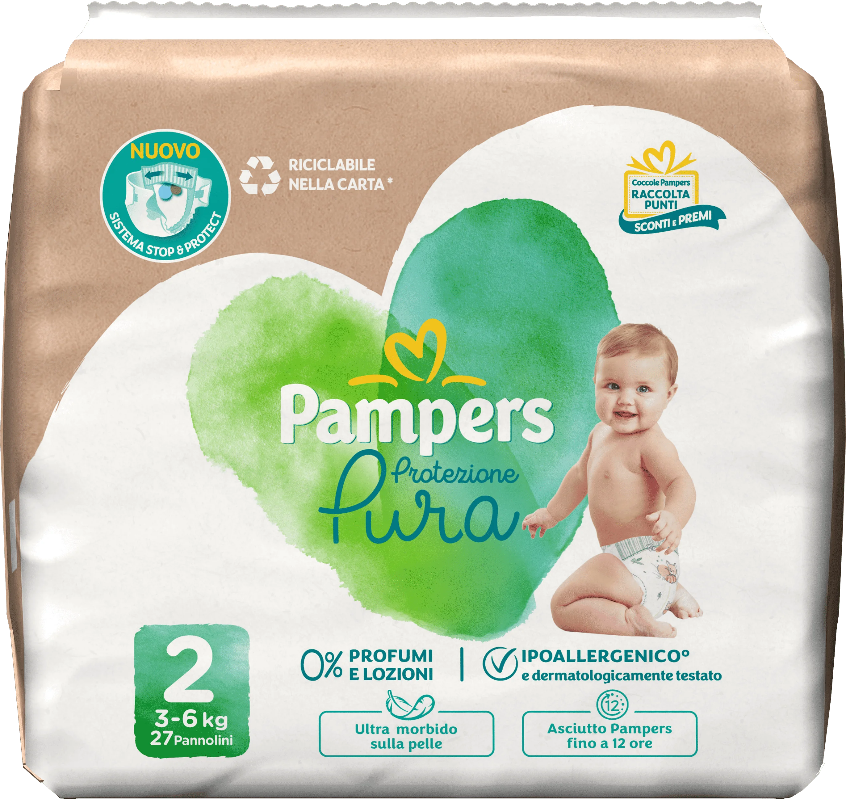 Pampers Protezione Pura Min27P Dermatologicamente Testati
