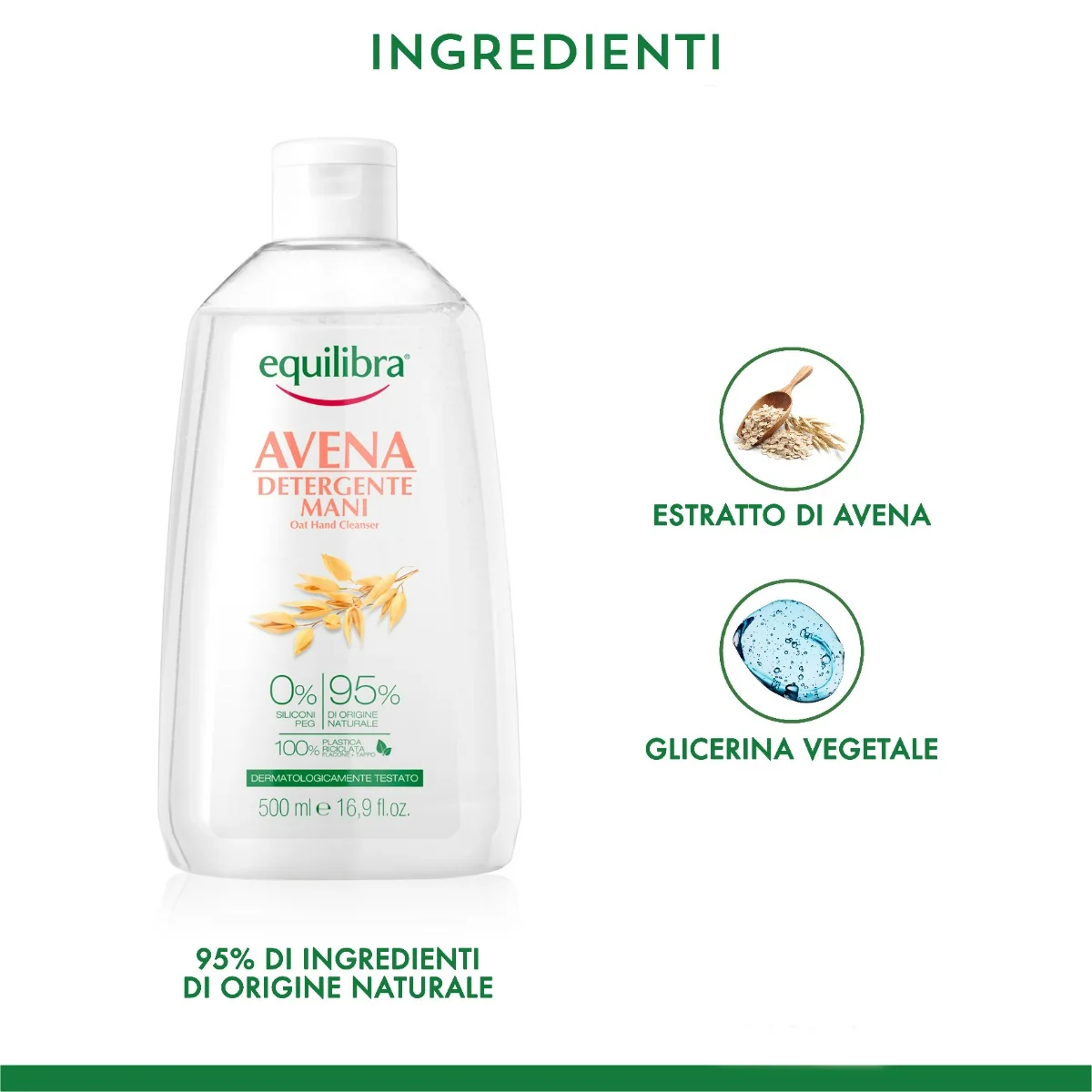 Equilibra Avena Detergente Mani 500Ml Dermatologicamente Testato