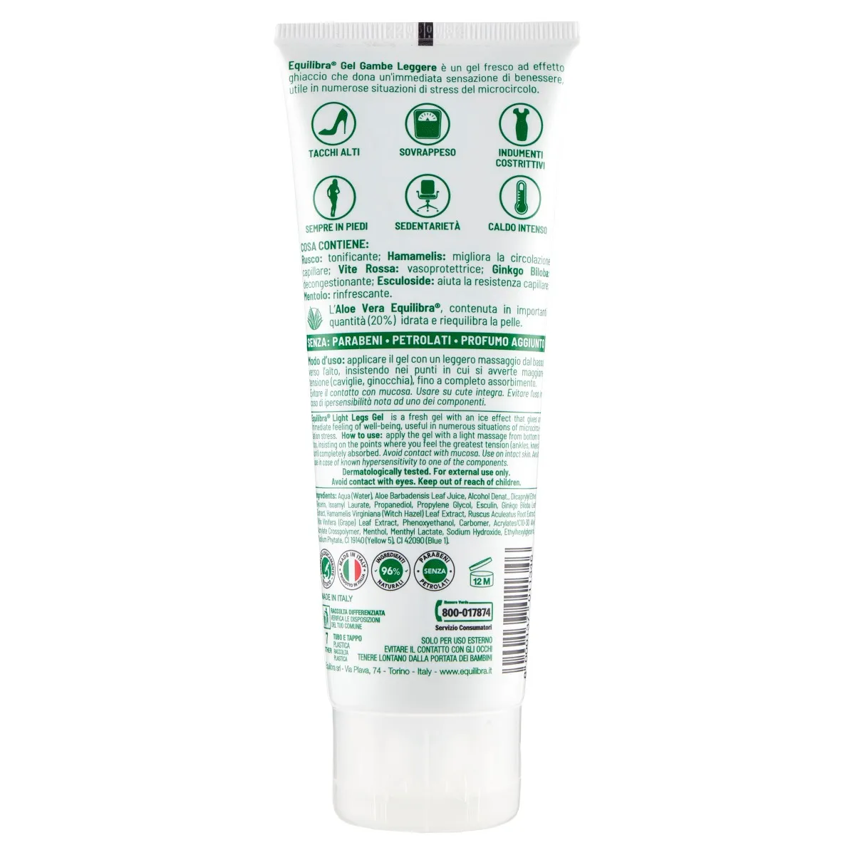 Equilibra Gel Gambe Leggere 125 ml Gambe Riposate e Toniche