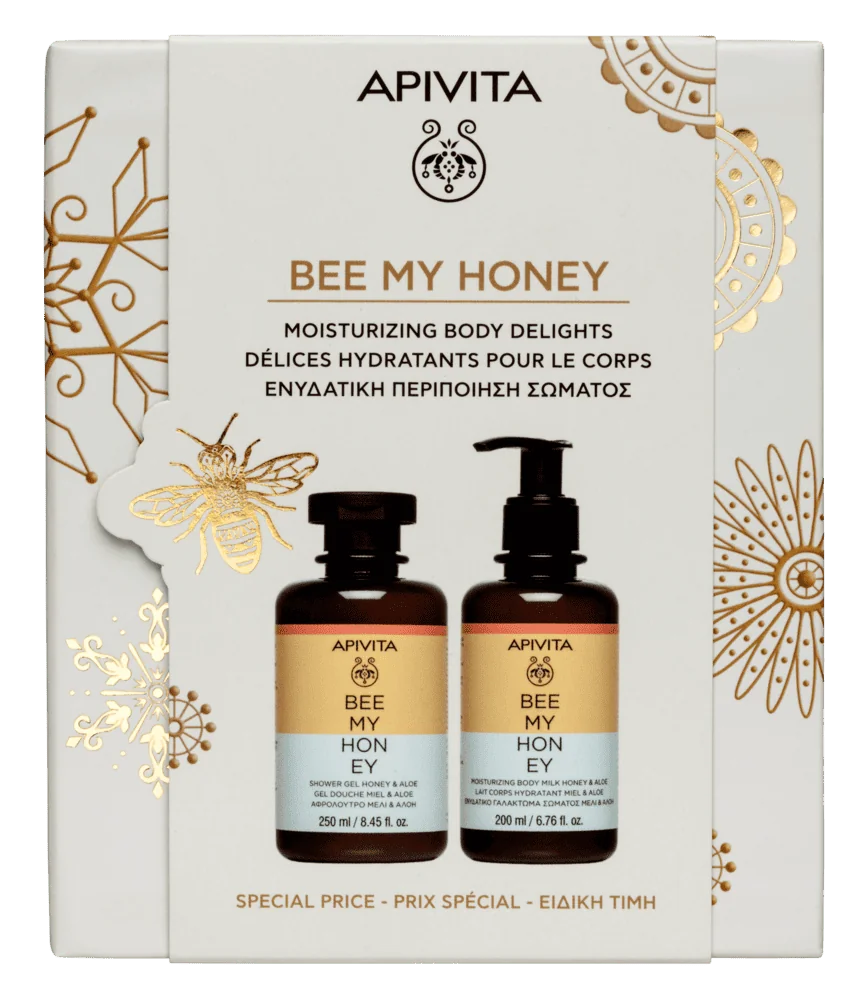 Apivita Bee My Honey 2025 Gel Doccia - Miele & Aloe + Moisturizing Body Milk - Honey & Aloe