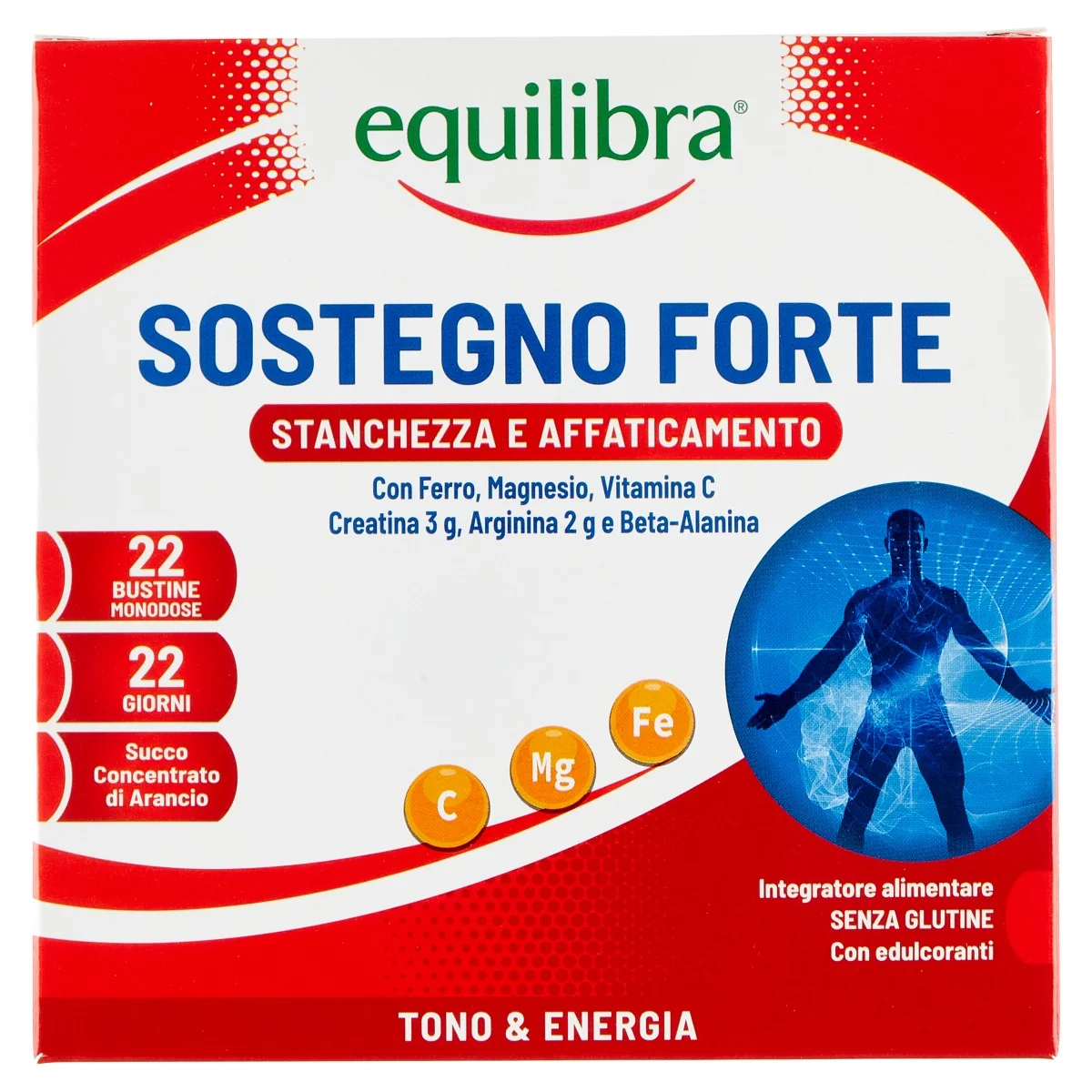 Equilibra Sostegno Forte 22 Bustine Integratore contro Stanchezza e Affaticamento