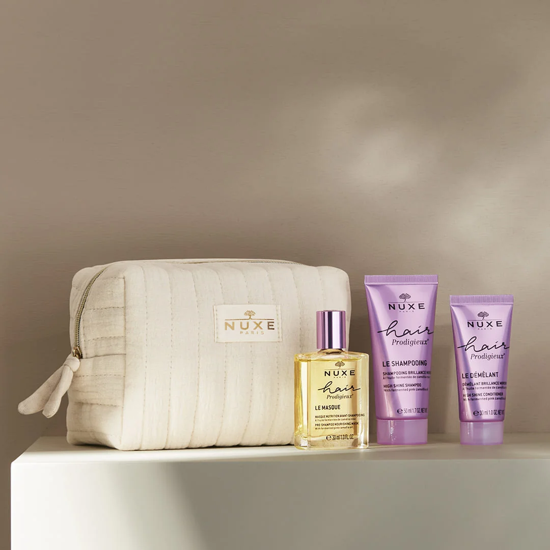 Nuxe Hair Prodigieux - Pochette Maschera Pre-Shampoo 30ml + Shampoo 50ml + Balsamo 30ml