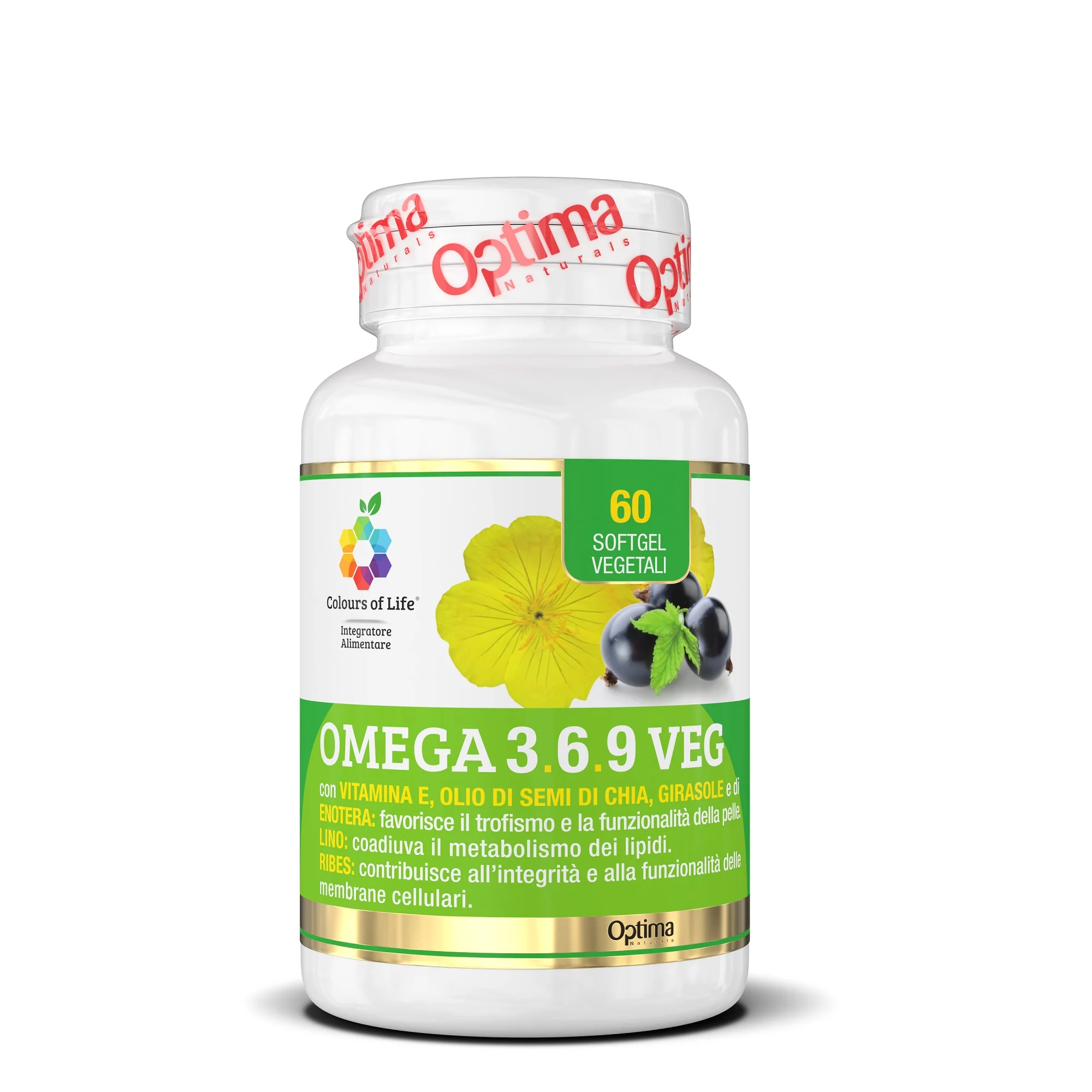 Optima Colours of Life Omega 3.6.9 Veg Integratore 60 Softgel Formula bilanciata 100% vegetale
