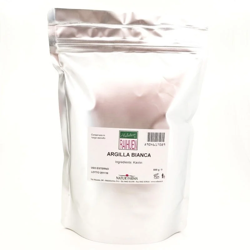 Natur-Farma Raihuen Argilla Bianca Superventilata 500 g Maschere viso, corpo e capelli